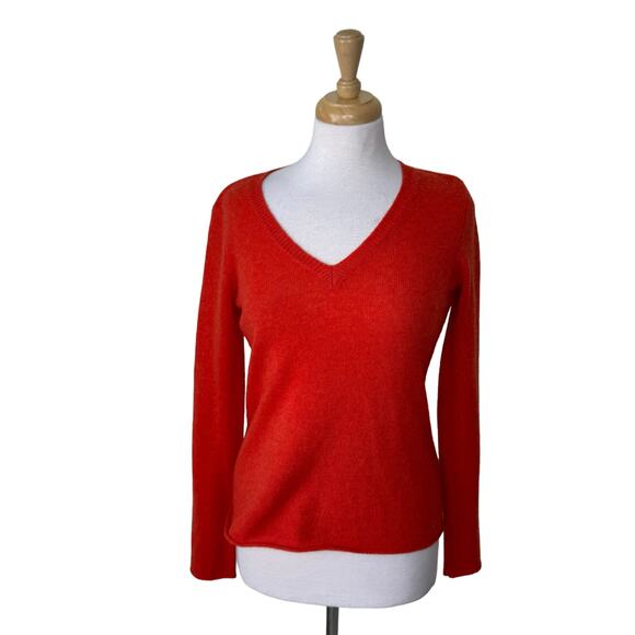 ATM Anthony Thomas Melillo 100% Cashmere Crewneck Sweater Size Small Orange - Picture 1 of 11